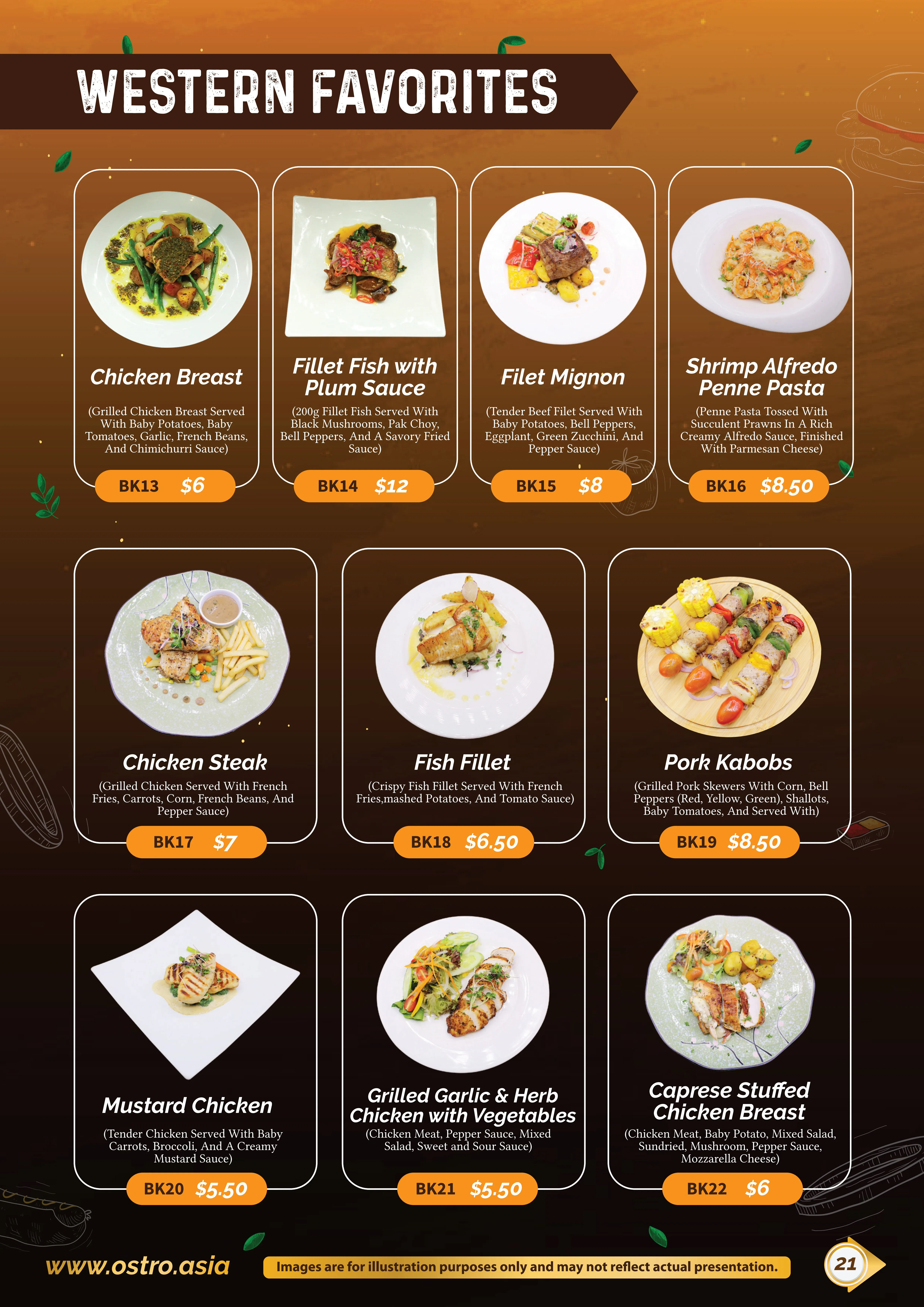 Asian Main Courses Menu 3